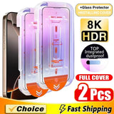 Dust-Free iPhone Screen Protector - 2 Pack 2Pcs Ultra HD Glass